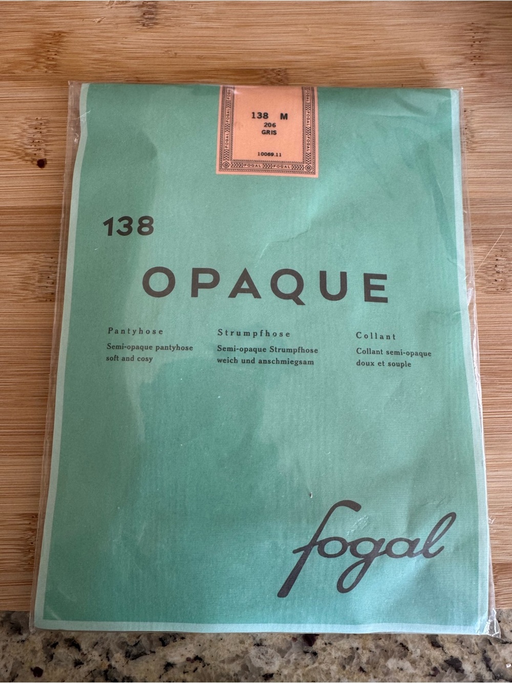 henri bendel Mint Green Opaque Pantyhose Packet with Peach Label